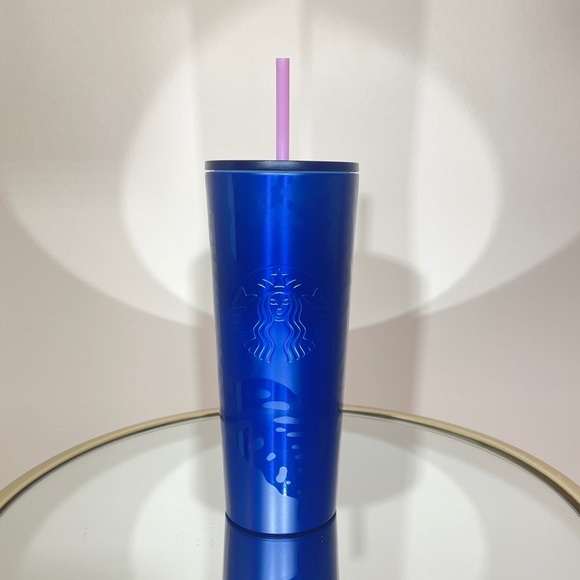 Starbucks Blue Monstera Leaf Stainless Tumbler